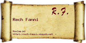 Rech Fanni névjegykártya